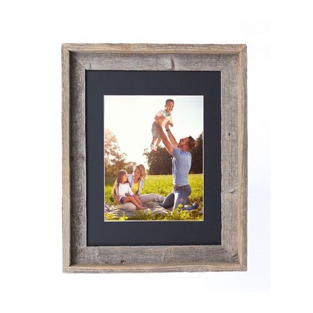 BARNWOODUSA Rustic Signature Reclaimed 16x20 Wood Picture Frame (11x14 Black Mat) 672713211730